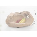 Etno masivní miska Suava z teakového hnědého dřeva v nepravidelném tvaru s hladkým povrchem a venkovským výrazem 40 cm