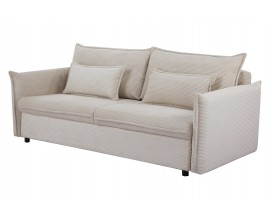 Designová skandinávská rozkládací třímístná sedačka Heaven s krémově béžovým kordovým potahem a úložným prostorem 215 cm