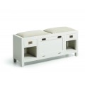 Luxusní koloniální lavice s botníkem NEW WHITE