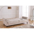 Designová chesterfield rozkládací sedačka Maison Belle Affaire pro tři osoby s béžovým buklé potahem 220 cm