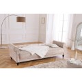 Designová chesterfield rozkládací sedačka Maison Belle Affaire pro tři osoby s béžovým buklé potahem 220 cm