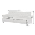 Designová chesterfield rozkládací sedačka Maison Belle Affaire pro tři osoby s béžovým buklé potahem 220 cm
