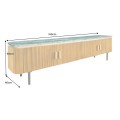 Art deco obdélníkový čtyřdveřový TV stolek Gatsby s bronzovým korpusem a zelenou mramorovou deskou Spider Green 160 cm