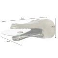 Glamour kulat&yacute; př&iacute;ručn&iacute; stolek Tierra Glam se stř&iacute;brn&yacute;m kovov&yacute;m drž&aacute;kem ve tvaru krokod&yacute;la a skleněnou deskou 61 cm