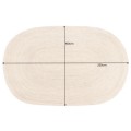 Etno oválný koberec Jarie z přírodní juty v pískových odstínech se spirálovým vzorem 230 cm