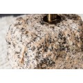 Art deco kulatý příruční stolek Stone se zlatou kovovou deskou s vyvýšeným okrajem a asymetrickou mramorovou podstavou 60 cm