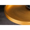 Art deco kulatý příruční stolek Stone se zlatou kovovou deskou s vyvýšeným okrajem a černou mramorovou podstavou 56 cm