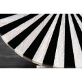 Art deco kulatý příruční stolek Hypnotique s černobílým vykládáním s intarzií a zlatou kovovou tyčí 55 cm