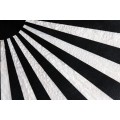 Art deco kulatý příruční stolek Hypnotique s černobílým vykládáním s intarzií a zlatou kovovou tyčí 55 cm