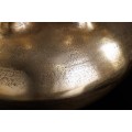 Art deco kulatá zlatá váza Nova z kovu s patinou a atypickými válcovými sedmi otvory 33 cm