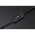 Designová moderní stolní lampa Mervik s černým stínítkem a hnědou dřevěnou nohou se zlatými kovovými detaily 74 cm