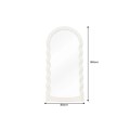 Moderní designové zrcadlo Swan s bílým zvlněným vrstveným rámem s klenutým obloukem ve vrchní části 160 cm