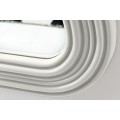 Designová nástěnné asymetrické zrcadlo Swan s bílým organicky zvlněným rámem s reliéfním zdobením 100 cm