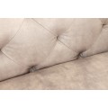 Moderní designové křeslo Limonny s chesterfield prošíváním a sametovým potahem v šampaňské béžové barvě 120 cm