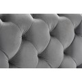 Moderní chesterfield manželská postel Modern Barock s šedým sametovým potahem a diamantovým prošíváním 235 cm