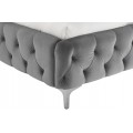 Moderní chesterfield manželská postel Modern Barock s šedým sametovým potahem a diamantovým prošíváním 235 cm