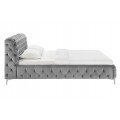 Moderní chesterfield manželská postel Modern Barock s šedým sametovým potahem a diamantovým prošíváním 235 cm