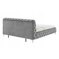 Moderní chesterfield manželská postel Modern Barock s šedým sametovým potahem a diamantovým prošíváním 235 cm