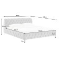 Moderní chesterfield manželská postel Modern Barock s šedým sametovým potahem a diamantovým prošíváním 235 cm