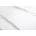 Art deco konferenční stolek Delin kulatý se dvěma keramickými deskami v mramorovém dekoru na černé podstavě 135 cm