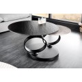 Designový otočný dvouúrovňový otočný konferenční stolek Delin s mramorovými kulatými deskami černé barvě 80-134 cm