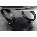 Designový otočný dvouúrovňový otočný konferenční stolek Delin s mramorovými kulatými deskami černé barvě 80-134 cm