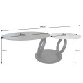 Designový otočný dvouúrovňový otočný konferenční stolek Delin s mramorovými kulatými deskami černé barvě 80-134 cm