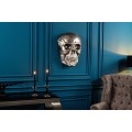 Glamour závěsná nástěnná dekorace Skull z kovu ve stříbrném provedení ve tvaru lebky 40 cm