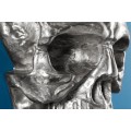 Glamour závěsná nástěnná dekorace Skull z kovu ve stříbrném provedení ve tvaru lebky 40 cm