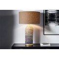 Art deco stolní lampa Draconia s válcovou nohou z mořské trávy v ombré tónech a hnědým stínítkem 61 cm