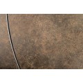 Moderní oválný rozkládací stůl Lutz s keramickou deskou v rezavé hnědé barvě a kovovou zkříženou podstavou 190 cm