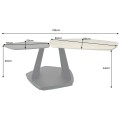 Moderní otočný konferenční stolek Delin s deskami v designu travertinu a kovovou podstavou v pětiúhelníkovém tvaru 44 cm