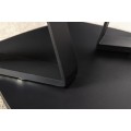 Moderní otočný konferenční stolek Delin s dvojitou keramickou deskou v mramorovém vzhledu a černou kovovou podstavou 80 cm