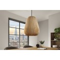 Moderní designová závěsná lampa Mistia s textilním stínítkem s designem lampionu v béžové faře se zlatým akcentem 39 cm