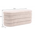 Moderní oválná lavice Eliana s vrstveným designem a úložným prostorem v černé sametové látce 113 cm
