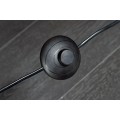 Industriální hnědá obdélníková stojací lampa Arbaro ze suarového dřeva s výřezem se čtvercovým černým stínítkem 166 cm
