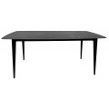 Moderní černý obdélníkový jídelní stůl Tazer s deskou s mramorovým designem a kovovými nohama 180 cm