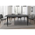 Moderní černý obdélníkový jídelní stůl Tazer s deskou s mramorovým designem a kovovými nohama 180 cm