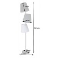 Stylová moderní trojitá stojací lampa Pia s černým, šedým a bílým stínítkem a s kovovou konstrukcí