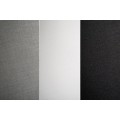 Stylová moderní trojitá stojací lampa Pia s černým, šedým a bílým stínítkem a s kovovou konstrukcí