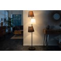 Stylová moderní trojitá stojací lampa Pia s černým, šedým a bílým stínítkem a s kovovou konstrukcí