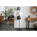 Stylová moderní trojitá stojací lampa Pia s černým, šedým a bílým stínítkem a s kovovou konstrukcí
