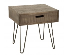 Designový příruční stolek z masivu Leeds 50cm šedý