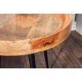 Stylový retro kruhový příruční stolek Tamworth I v hnědé barvě 45cm