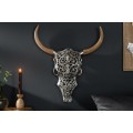 Jedinečná nástěnná dekorace Bull z kovu a masivního dřeva