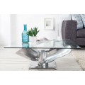 Designový konferenční stolek Helice I ve tvaru lodního šroubu ve stříbrném provedení 85cm