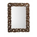 Rustikální luxusní nástěnné zrcadlo M-VINTAGE s rámem z masivního dřeva tmavohnědé barvy 120cm