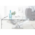 Stylový konferenční stolek Helic I ve tvaru lodního šroubu v stříbrném provedení 85cm