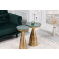 Art-deco příruční stolek Elements kulatý staro-zlatý 57cm