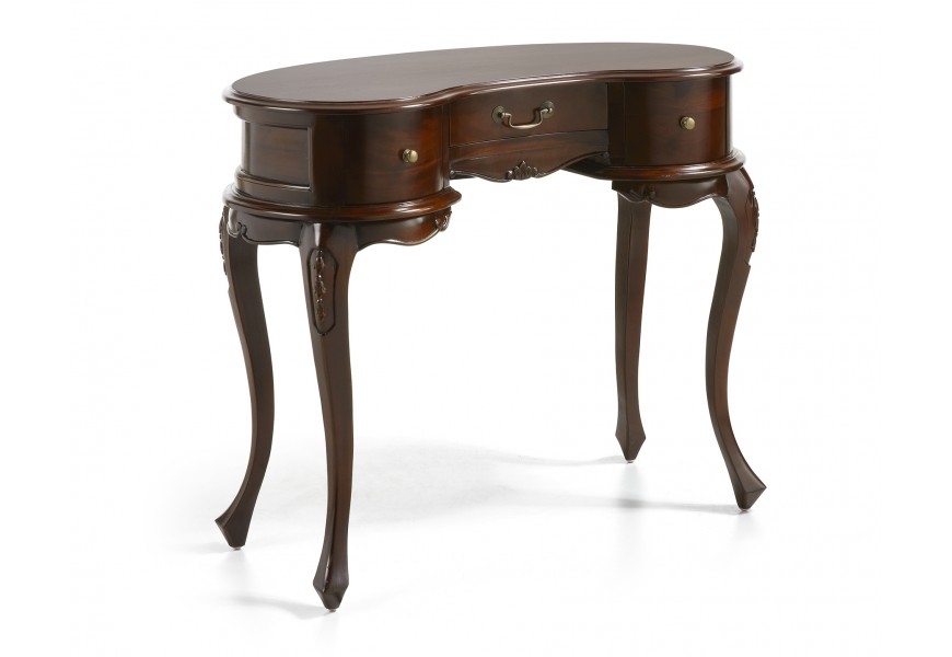 Rustikální masivní konzola M-VINTAGE v tmavohnědém odstínu se zásuvkami 95cm